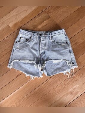 One Teaspoon Light Wash Distressed Denim Shorts Size 26